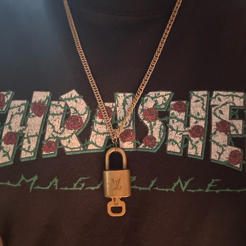 Louis Vuitton Authentic Lock & Key Padlock Necklace